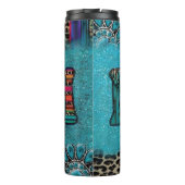 Glaube: Türkis, Leopard, Gemustert Thermosbecher (Rückseite)