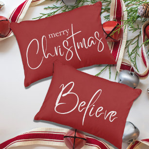 Glaube Typografie Red Modern Holiday Weihnachten Dekokissen