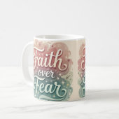 Glaube über Angst 15 Oz Kaffee Tasse (Vorderseite Links)