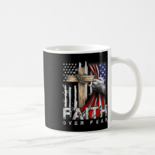 Glaube über Angst Amerika Stolz US-Flagge Jesus Ch Kaffeetasse