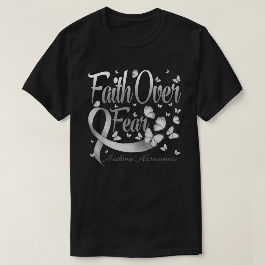 Glaube über Angst Asthma Butterfly T-Shirt (Design vorne)