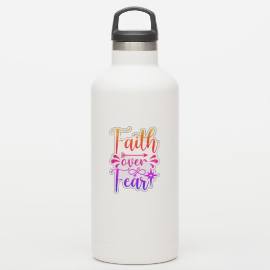 Glaube über Angst Aufkleber (Wassserflasche)