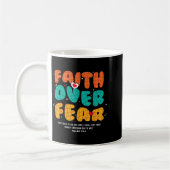Glaube Über Angst Christlich Religiös Groovy Männe Kaffeetasse (Links)