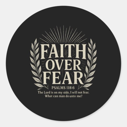 Glaube über Angst Christlich Runder Aufkleber (Vorderseite)