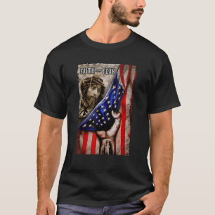 Glaube über Angst Christliche Jesus-Amerikanische  T-Shirt
