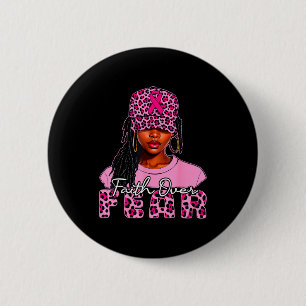 Glaube Über Angst Christliche Schwarze Frauen Afro Button