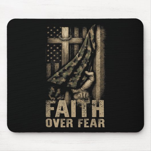 Glaube Über Angst Christliches Amerika Stolz Uns F Mousepad (Vorne)