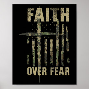 Glaube Über Angst Christliches Amerika Stolz Uns F Poster