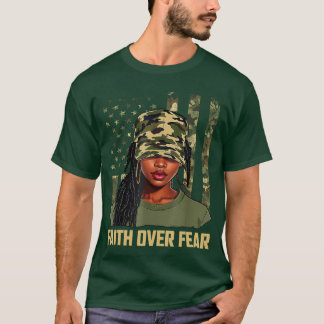 Glaube Über Angst Christliches Camo African Americ T-Shirt