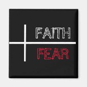 Glaube über Angst Christliches Kreuz Magnet (Vorne)