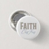 Glaube Über Angst Christliches Typografie-Design Button (Vorne & Hinten)