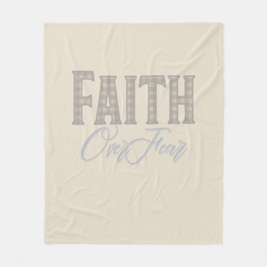 Glaube Über Angst Christliches Typografie-Design Fleecedecke (Vorderseite)