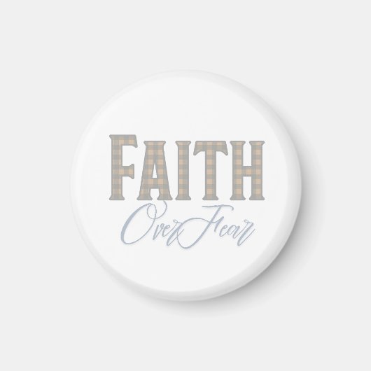 Glaube Über Angst Christliches Typografie-Design Magnet (Vorne)