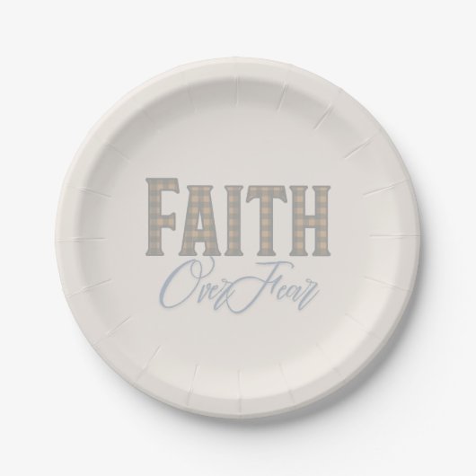Glaube Über Angst Christliches Typografie-Design Pappteller (Vorderseite)