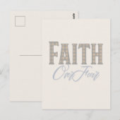 Glaube Über Angst Christliches Typografie-Design Postkarte (Vorne/Hinten)