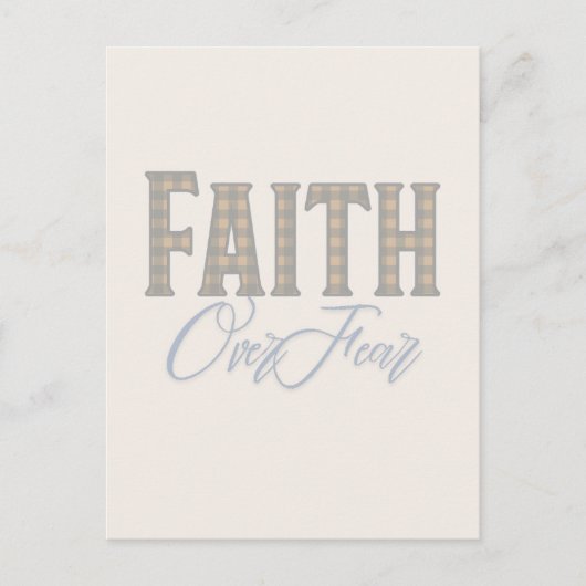 Glaube Über Angst Christliches Typografie-Design Postkarte (Vorderseite)