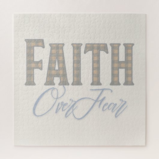 Glaube Über Angst Christliches Typografie-Design Puzzle (Vertikal)