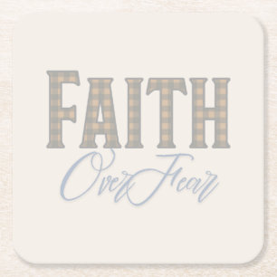 Glaube Über Angst Christliches Typografie-Design Rechteckiger Pappuntersetzer