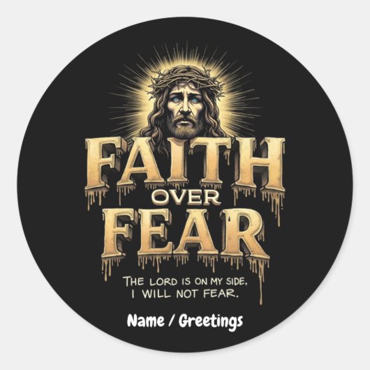 Glaube über Angst, der Herr ist auf meiner Seite Runder Aufkleber (Vorderseite)