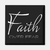 Glaube über Angst Ermutigung in Weiß Magnet (Vorne)