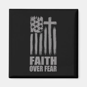 Glaube über Angst Gebet Amerika Stolz Uns Flagge A Magnet