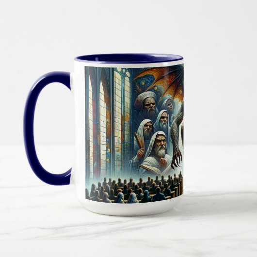 Glaube über Angst - Gerichtssaal Tasse (Links)