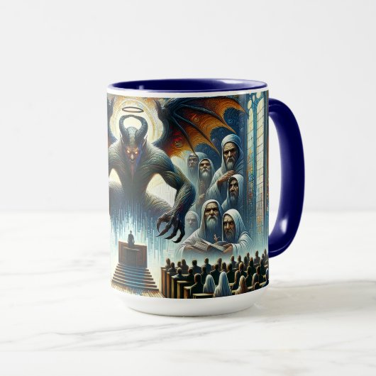 Glaube über Angst - Gerichtssaal Tasse (VorderseiteRechts)