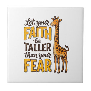 Glaube Über Angst Giraffe Vintage Christliches T-S Fliese
