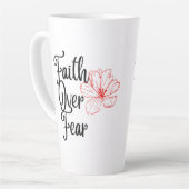 Glaube über Angst glänzende Inspiration Tee Latte Milchtasse (Linke Ecke)