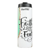 Glaube über Angst Glitzer Kunst Thermosbecher (Vorderseite)