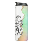 Glaube über Angst Glitzer Kunst Thermosbecher (Nach rechts gedreht)