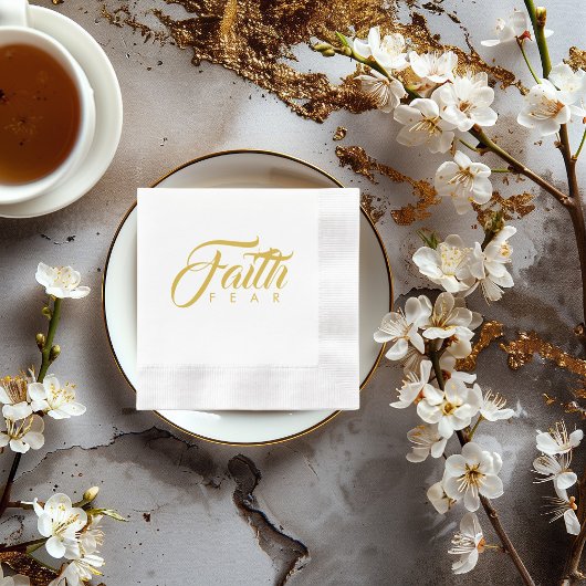 Glaube über Angst Gold Grafik Serviette