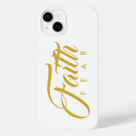 Glaube über Angst Gold und Weiß iPhone 16 Hülle