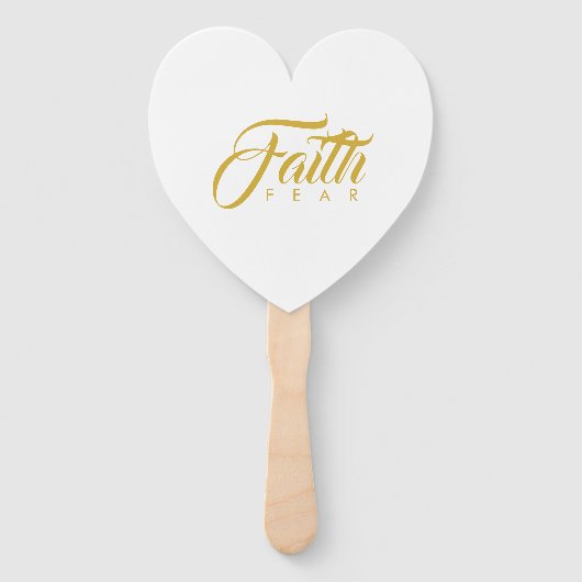 Glaube über Angst Gold und Weiß Fächer (Rückseite)