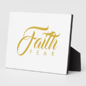 Glaube über Angst Gold und Weiß Fotoplatte (Seite)