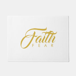 Glaube über Angst Gold und Weiß Fußmatte