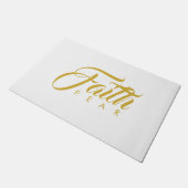 Glaube über Angst Gold und Weiß Fußmatte (Schrägansicht)