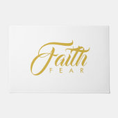 Glaube über Angst Gold und Weiß Fußmatte (Vorderseite)
