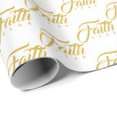 Glaube über Angst Gold und Weiß Geschenkpapier (Rolleneckpunkt)