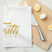 Glaube über Angst Gold und Weiß Geschirrtuch (Viertel Falte)