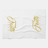 Glaube über Angst Gold und Weiß Geschirrtuch (Horizontal)