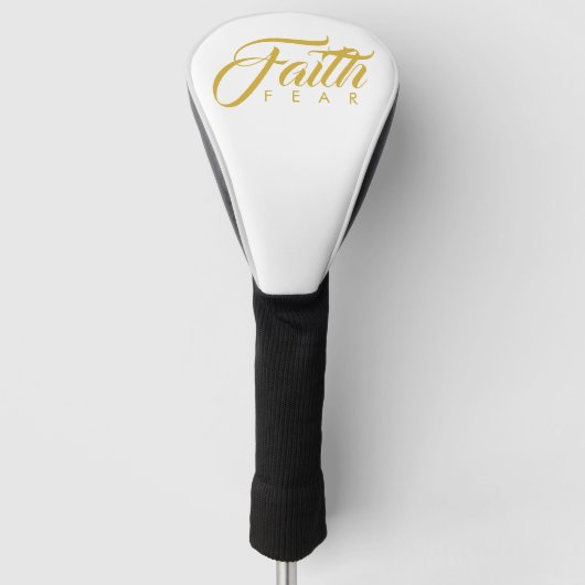 Glaube über Angst Gold und Weiß Golf Headcover (Vorderseite)