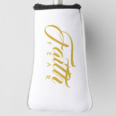 Glaube über Angst Gold und Weiß Golf Headcover (Rotieren 90)