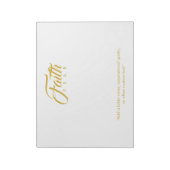 Glaube über Angst Gold und Weiß Notizblock (Rotiert)