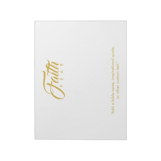 Glaube über Angst Gold und Weiß Notizblock (Rotiert)