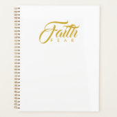 Glaube über Angst Gold und Weiß Planer (Vorderseite)