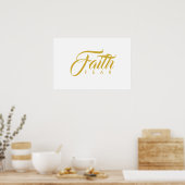 Glaube über Angst Gold und Weiß Poster (Küche)