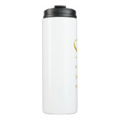 Glaube über Angst Gold und Weiß Thermosbecher (Vorderseite)