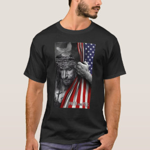 Glaube über Angst Gott Jesus Christliche Flagge T-Shirt