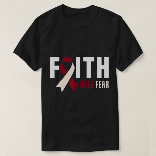 Glaube über Angst Gott Throat Oraler Kopf & Nacken T-Shirt (Design vorne)